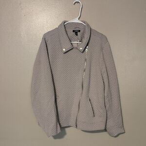 Torrid Pebble Grey Quilted Knit Moto Jacket- Size 4 Womens